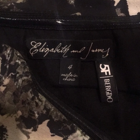 ELIZABETH & JAMES Silk Black Floral SOPHIE Dress - Picture 2 of 2